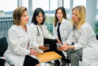 Leaders of the Women’s Heart Health Group, from left: Elsa-Grace Giardina, Sonia Tolani, Natalie Bello, and Jennifer Haythe.